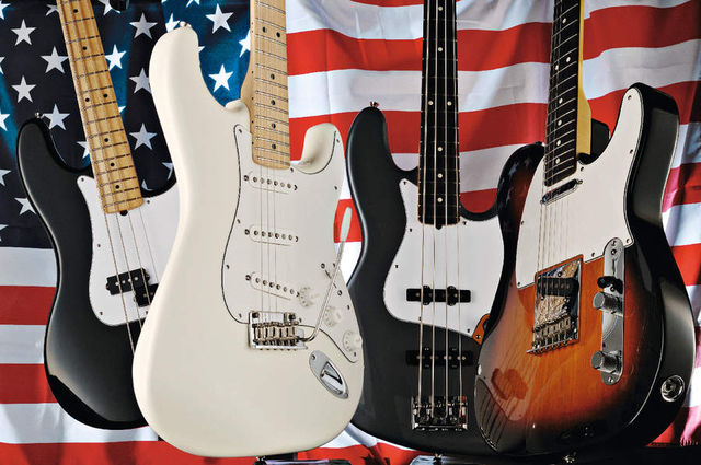 American Standard Jazz Bass The Jazz Bass (centre right) is part of a new American Standard range that's aiming for simple, quality instruments